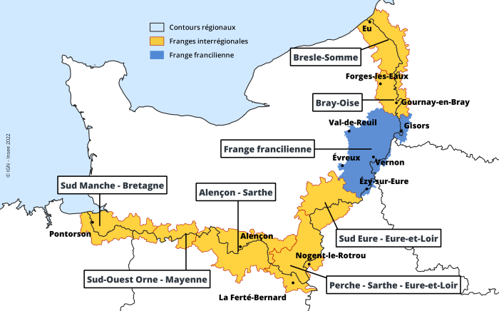 Les 8 secteurs de franges en Normandie